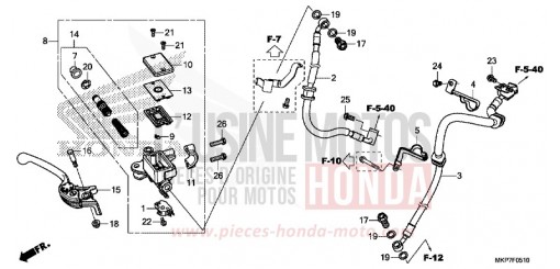 MAITRE-CYLINDRE DE FREIN AVANT CYLINDRE (CB400XAK,CB500XAK/L/M) CB500XAM de 2021